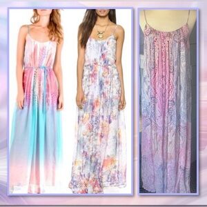 Charlie Jade beautiful pastel print  lined maxi dress small NEW RE $190 🎉SALE